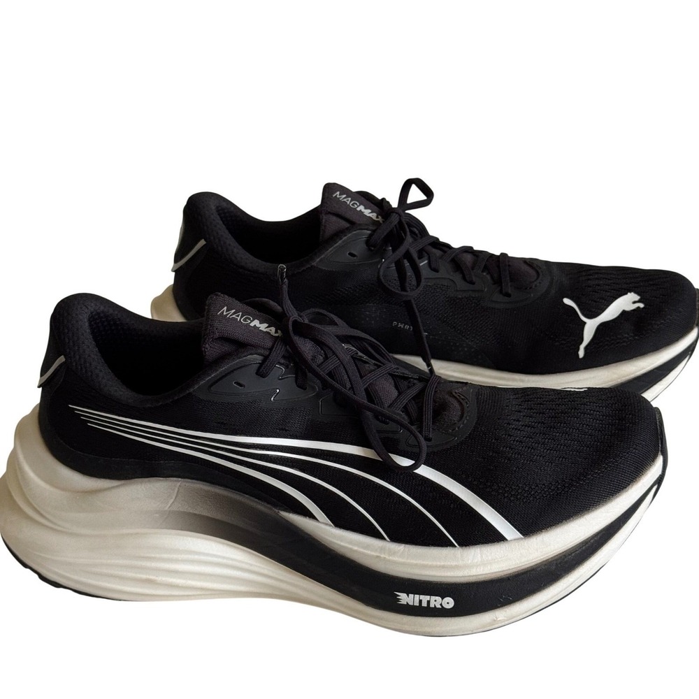 Puma MagMax Nitro Men's Running Shoes Black White 310088-01 Size 10 US